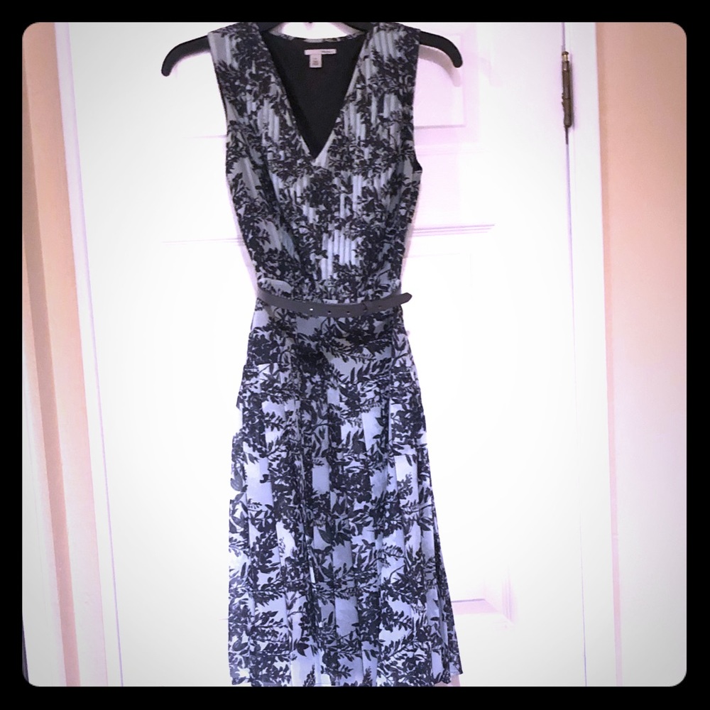 Halogen floral pleated fit flare dress 0P